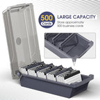 MaxGear Business Card Holder Desk, Large Plastic Business Card Organizer Box - Image 2