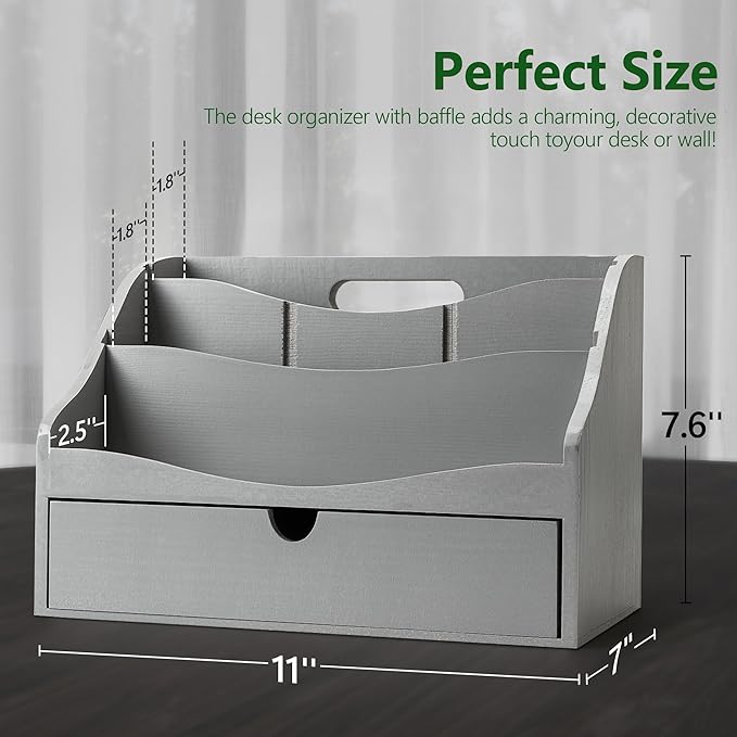 Pine Wood Mail Organizer for Desk - Image 2