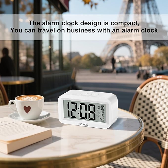 KESHIDE Travel Digital Alarm Clock, Battery Operated - Image 7