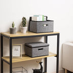 PRANDOM Storage Bins with Lids Linen Fabric Foldable Storage Boxes Organizer - Image 2