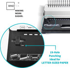 binditek binding machine, punch 12 sheets, 450 sheets, side view