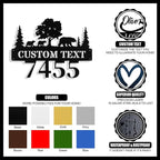 Custom Bear Metal House Number Sign Outside, Personalized Metal Address Signs - Image 4