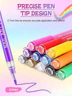 EBANKU Nail Art Pens Set, 12 Colors 3D Nail Polish Pens Acrylic Paint Pens Nail - Image 4