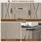 Vabches File Cabinet with 3 Drawers, Farmhouse Lateral File Cabinet Fits Files - Image 7