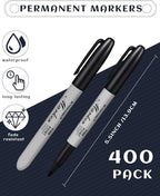 Thenshop 400 Pack Black Permanent Markers Bulk - Image 3
