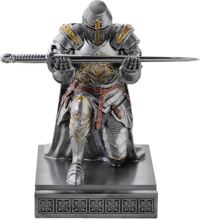 NCQIXIAO Medieval Templar Vanguard Officer Knight Pen Holder Pen Stand Desk - Image 3