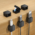 6 Black Magnetic Cable Clips, Under Desk Cable Management, Cord Holder by Unknown