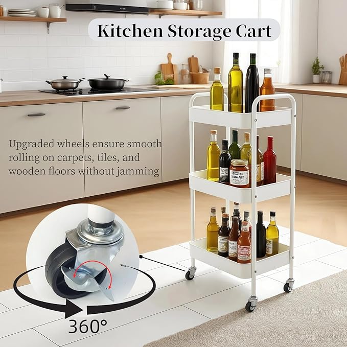 LIWNYRK Metal 3 Tier Rolling Cart - Image 4