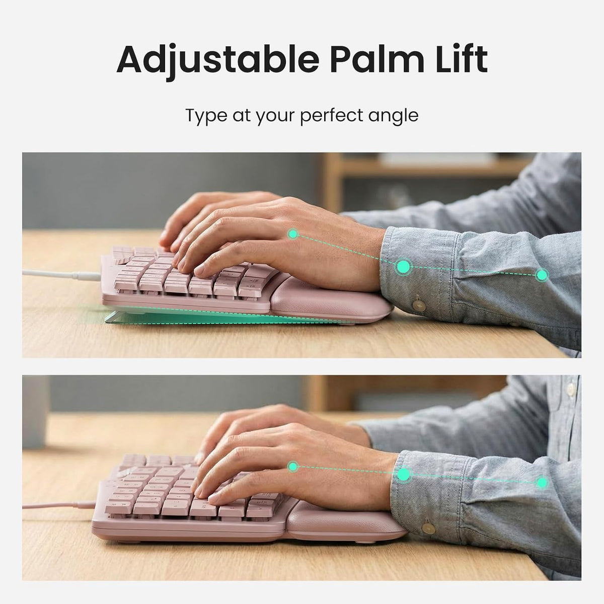 Nulea Ergonomic Keyboard, Wired Keyboard with Split Design and Palm Rest, Vol...
