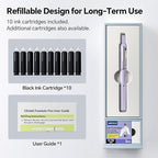 WRITECH Retractable Fountain Pen Set: Fine Nib Black Ink Premium Gift Box - Image 7