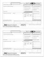 W2 Forms 2025, 6 Part Tax Forms, 25 Employee Kit of Laser Forms Designed - Image 3