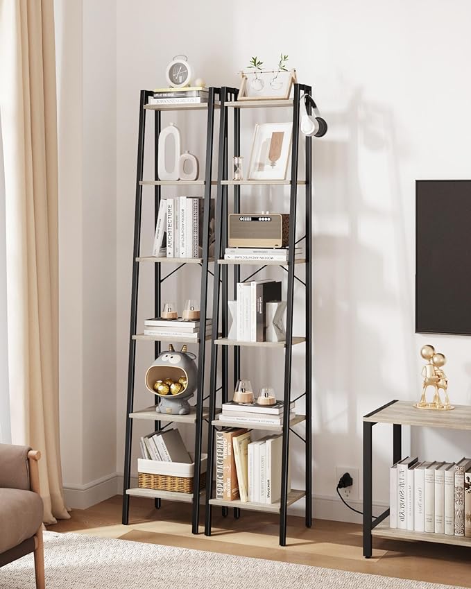 Hzuaneri Ladder Shelf, Bookshelf Bookcase, Freestanding Corner Storage Shelve - Image 6