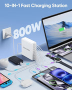 800W USB C Charging Station, 120W PD GaN5 Super Fast USB C Charger Block-10 Port - Image 2