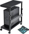 EUREKA ERGONOMIC PC Stand Computer Cart, Height Adjustable Tower Stand 2-Tier by EUREKAERGONOMIC