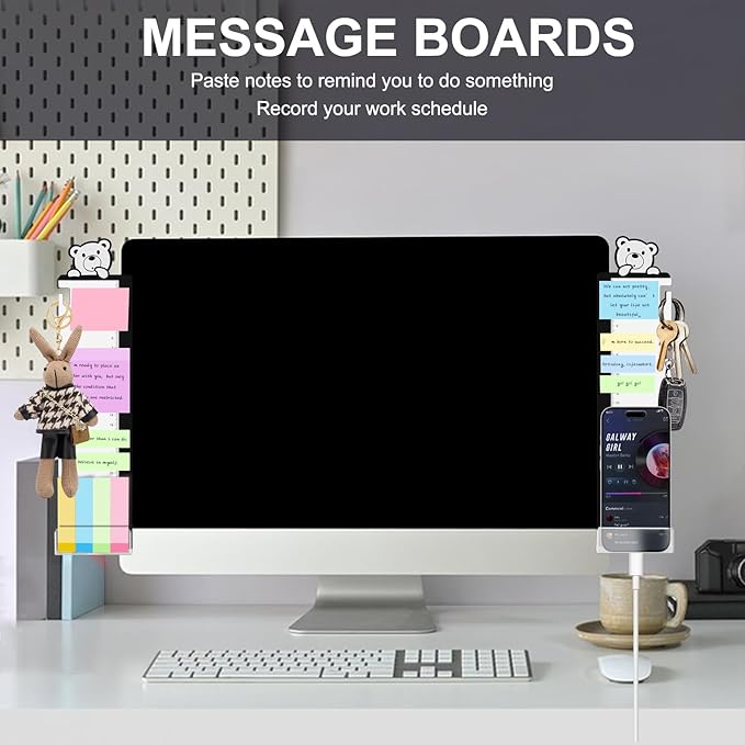 Office Desk Accessories 2pcs Monitor Memo Board Computer Message Board - Image 6