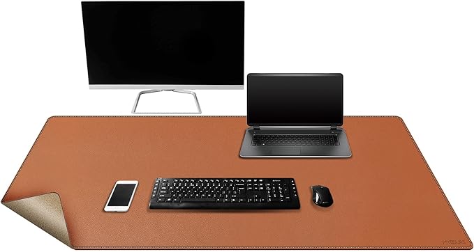 Mydours Cork & PU Leather Desk Mat, Dual-Sided Portable Desk Pad Blotter by Mydours