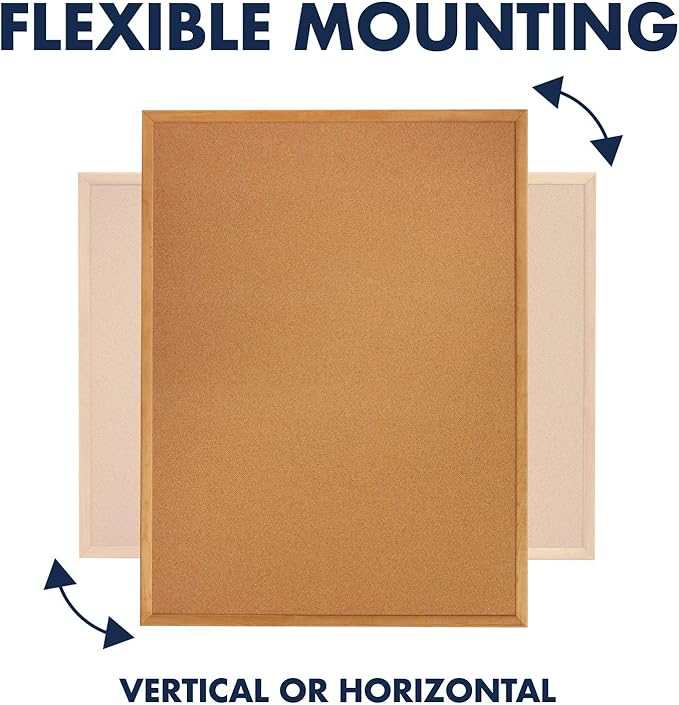 Quartet Cork Board, Bulletin Board, Oak Finish Frame - Image 4