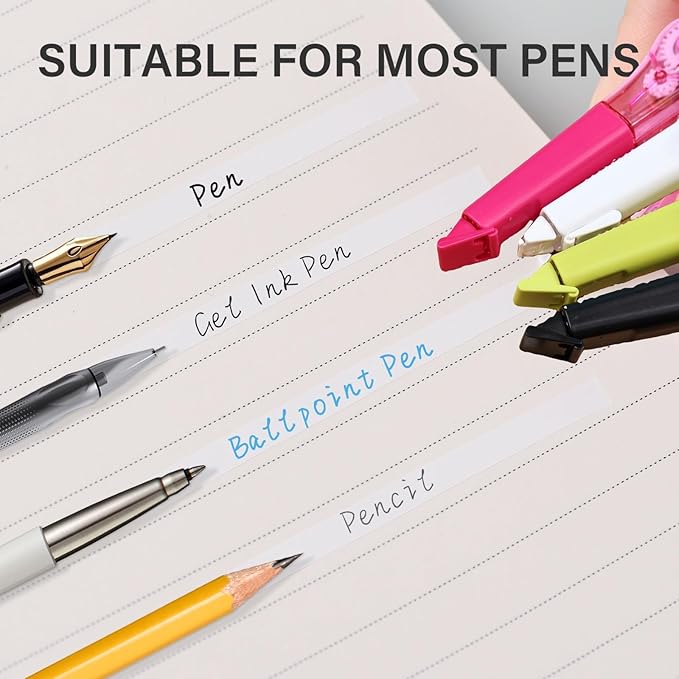 WISOPTUS 19.69ft Correction Tape Pen, 5-Count Pack, Dry Instantly, Stretch - Image 5