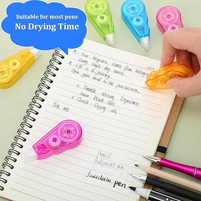 Chivao 120 Pack Mini Correction Tape Bulk Ink Corrector Eraser Tape Set 13.12 - Image 5