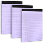 Purple Legal Pad 8.5 x 11 Wide Ruled Note Pads, 3 Pack Notepads 8.5 x 11 Lined by NotePads