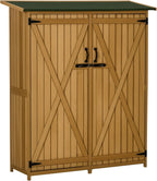 outsunny outdoor storage cabinet waterproof asphalt rood lockable, main product view