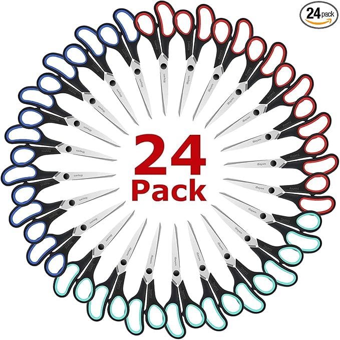 School Office Scissors Bulk, Office Home Sewing Fabric Supplies, by iBayamDirect
