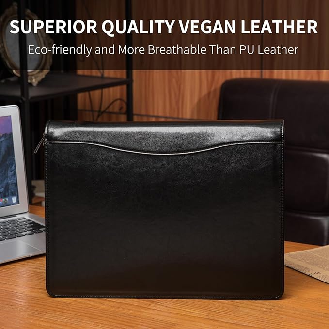 Geslun Vegan Leather Portfolio, Legal Size 8.5 x 14 Pad Holder, Business - Image 9