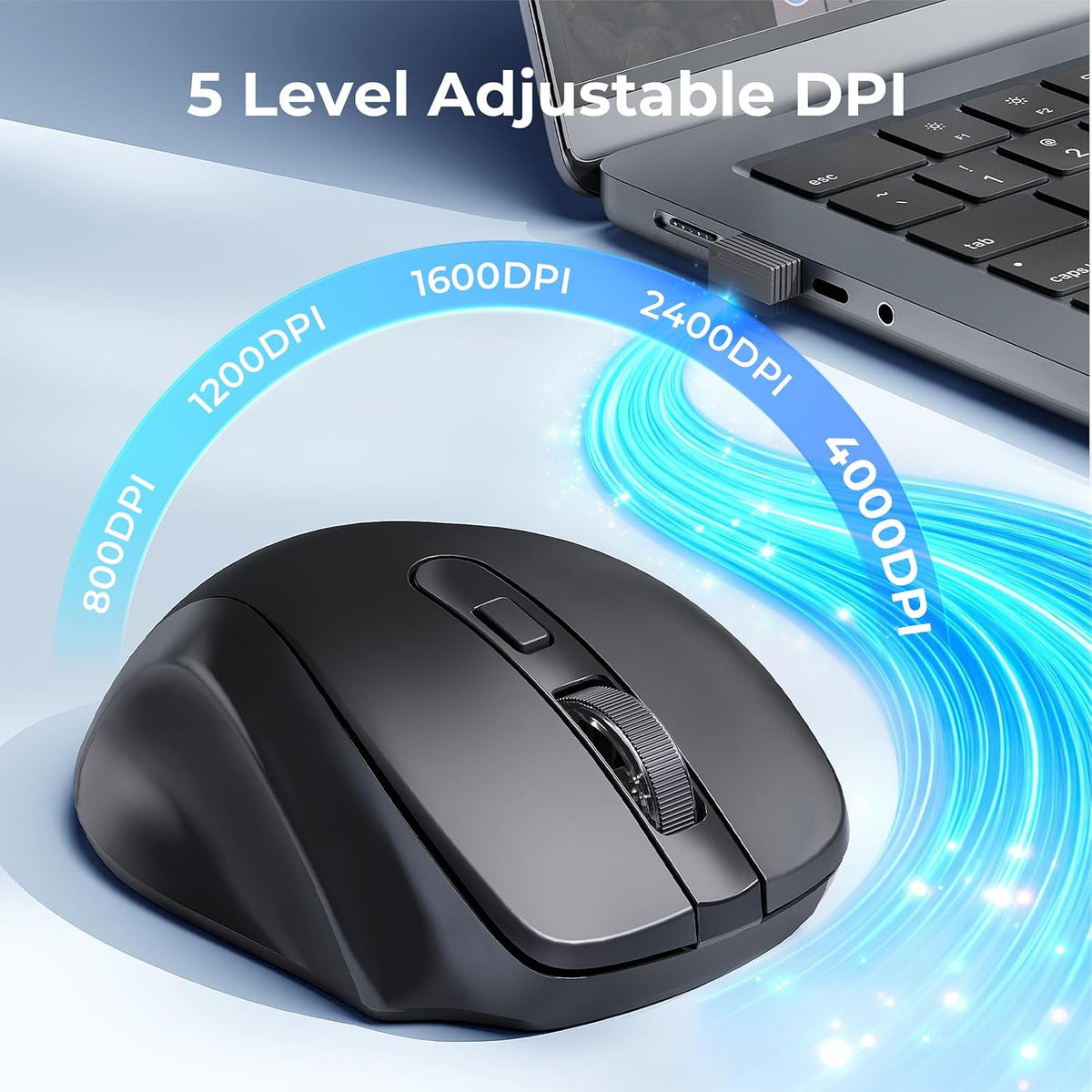 Redragon Wireless Keyboard and Mouse Combo, 2.4G Full-Sized Ergonomic Compute...
