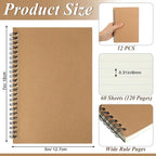 Leelosp 12 Pack Small Spiral Notebook 5 x 7 Inch Lined College Ruled Spiral - Image 3