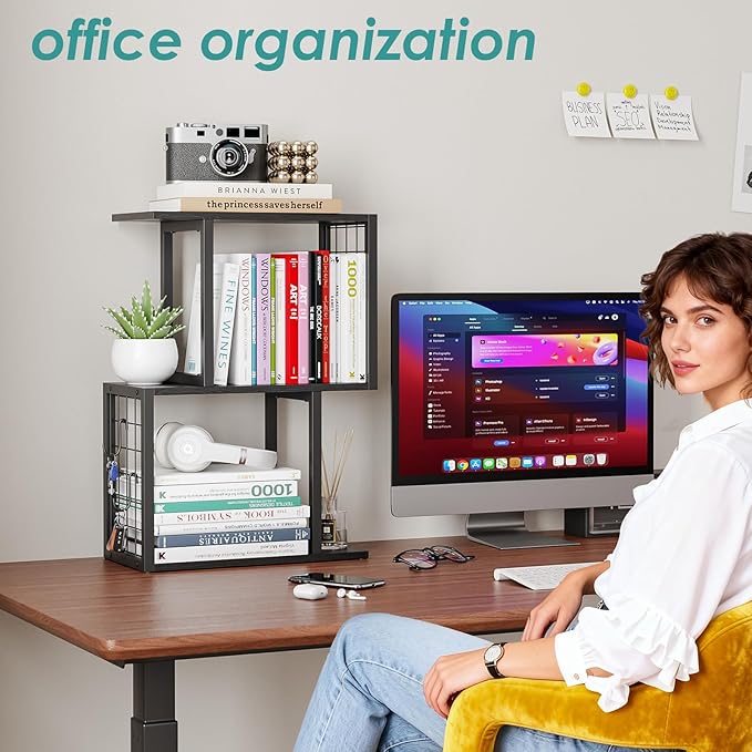 Vfelf Bookshelf Desk Organizer，3-Tier Shelf - Image 5