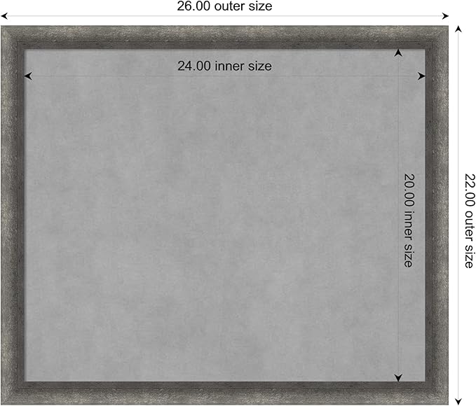 Amanti Art Grey Framed Magnetic Board 22x26 Medium Vision Board - Image 3
