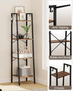 Hzuaneri Ladder Shelf, Bookshelf Bookcase, Freestanding Corner Storage Shelve - Image 6