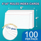 H4D 4x6 Index Card Case with 100 Heavyweight Ruled Index Cards and Dividers - Image 5