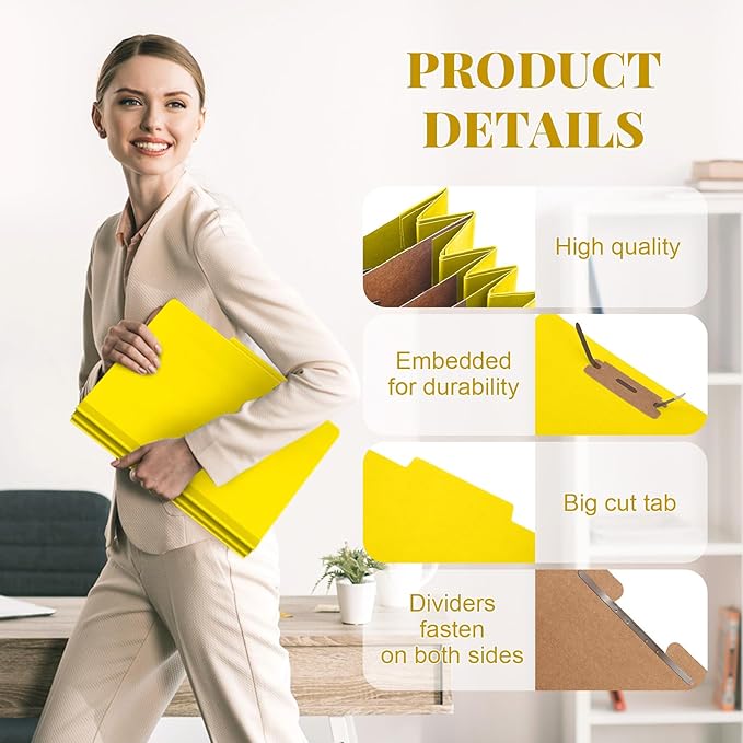 Skyygemm 24 Pcs Classification Folders Letter Size, 3 Divider Pressboard File - Image 3