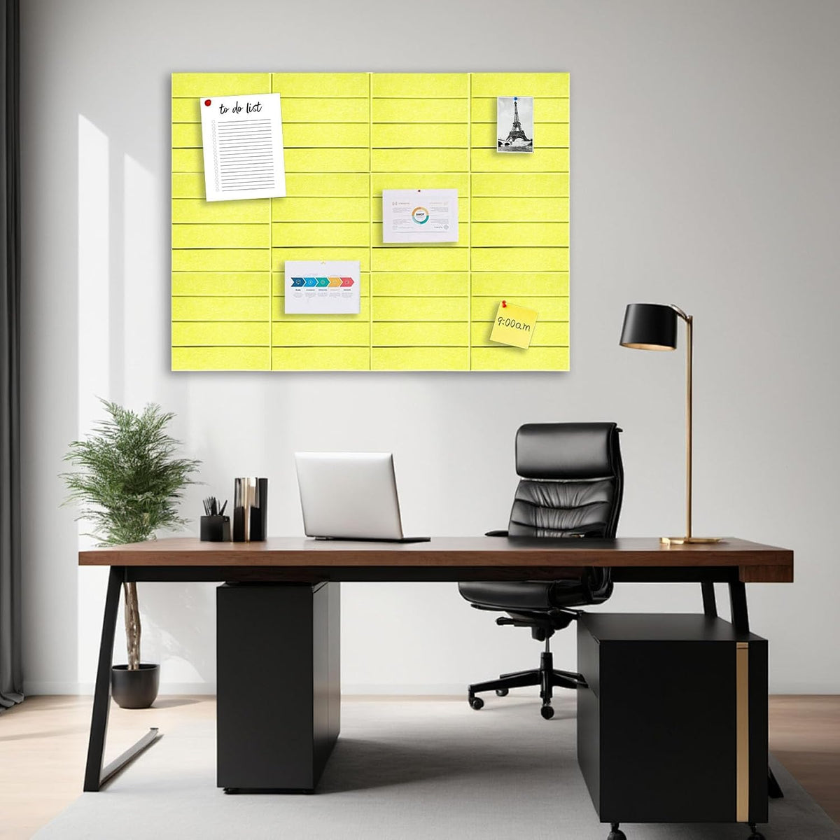 12 Packs Yellow Felt Pin Board, Large 12" Bulletin Board with 30 Push Pi...