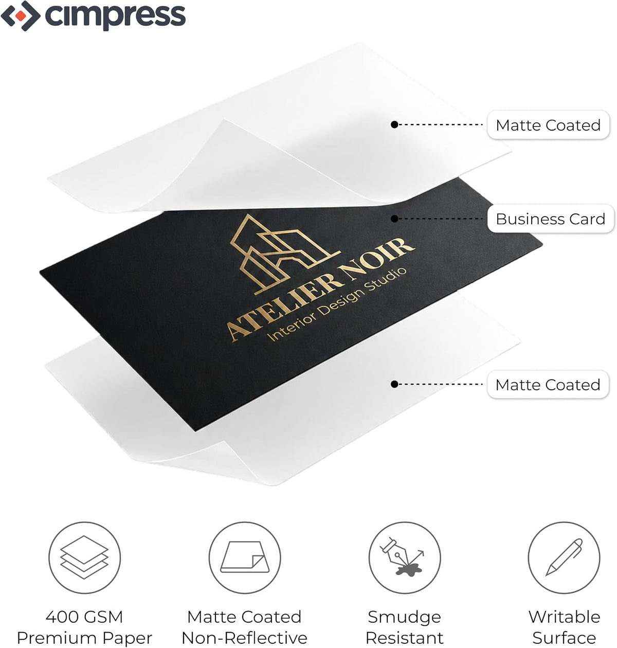 custom business cards, packs of 50 to 1000, close-up detail