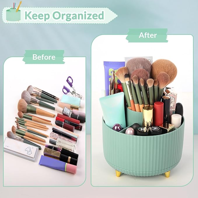 SKYDUE 360 Degree Rotating Desk Organizer, Dual-Purpose Pencil Pen Holder - Image 4