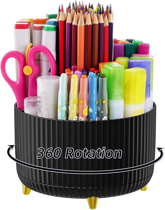 Marbrasse Desk Organizer, 360-Degree Rotating Pen Holder, Desk Organizers and by Marbrasse
