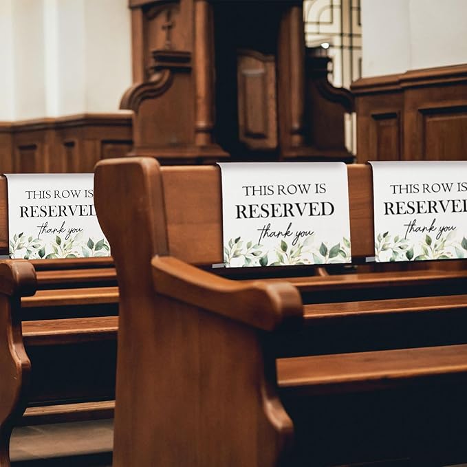 ChissNook Reserved Seating Chair Signs, This Row Is Reserved Pew Cloths Seating - Image 3