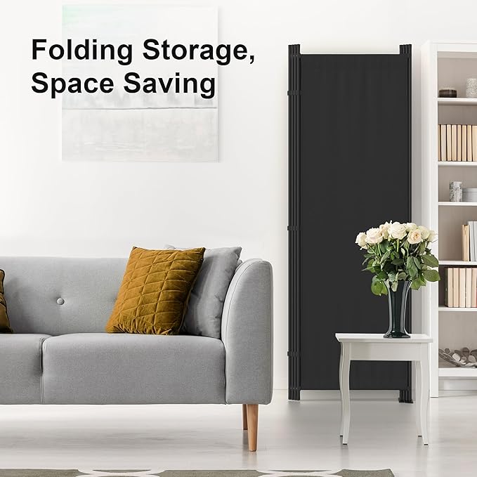 Kecreque Room Divider 4 Panel Partition Room Dividers & Folding Privacy Screens - Image 9