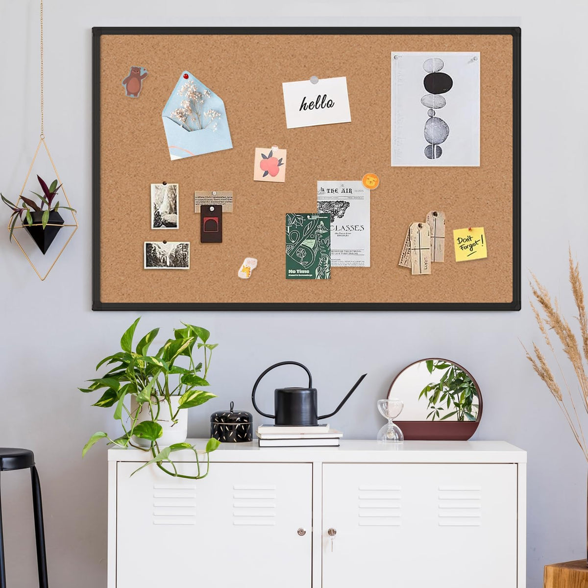 Cork Board Bulletin Board 48" x 36", Black Aluminium Framed 4x3 Cor...