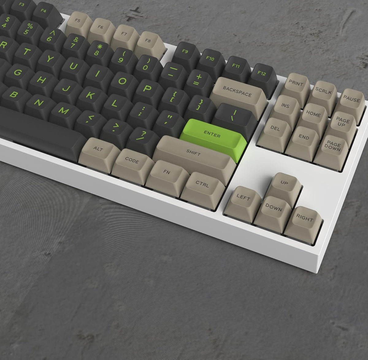 PBT Keycaps, SA Profile Double Shot Keycap Gradient Grey Green 172 Keys Key c...