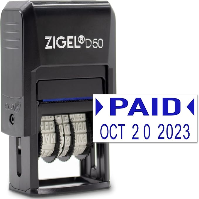 ZIGEL D50 Date Stamp with Paid by ZIGEL