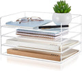 Harloon 4 Tier Acrylic Paper Tray 12.4 x 8.9 x 1.7 Inches Stackable Letter by Muasung