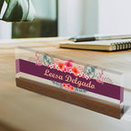 Artblox Personalized Office Desk Name Plate and Business Card Holder | Clear - Image 2