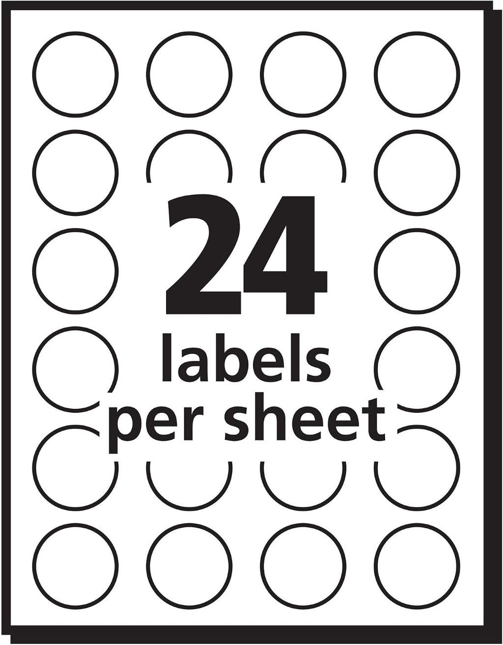 Avery Print/Write Self-Adhesive Removable Labels, 0.75 Inch Diameter, Red, 18 Packs (5466)