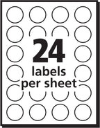 Avery Print/Write Self-Adhesive Removable Labels, 0.75 Inch Diameter, Red, 18 Packs (5466)