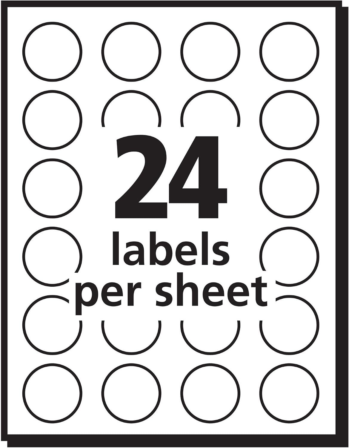 Avery Print/Write Self-Adhesive Removable Labels, 0.75 Inch Diameter, Red, 18 Packs (5466)