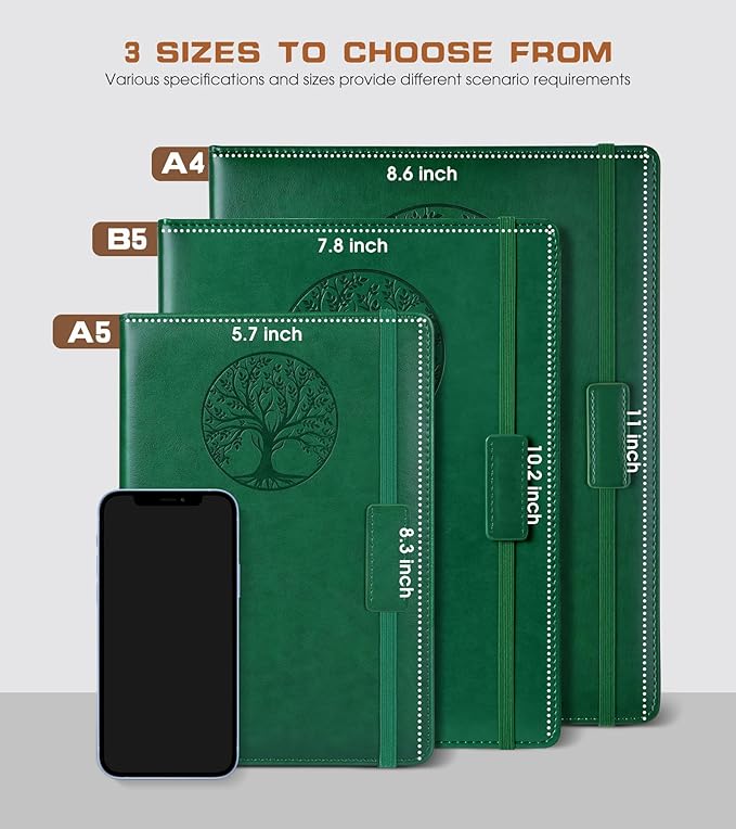 Biuwory Lined Journal Notebook for Women Men, 256 Pages A4 Large Hardcover - Image 2