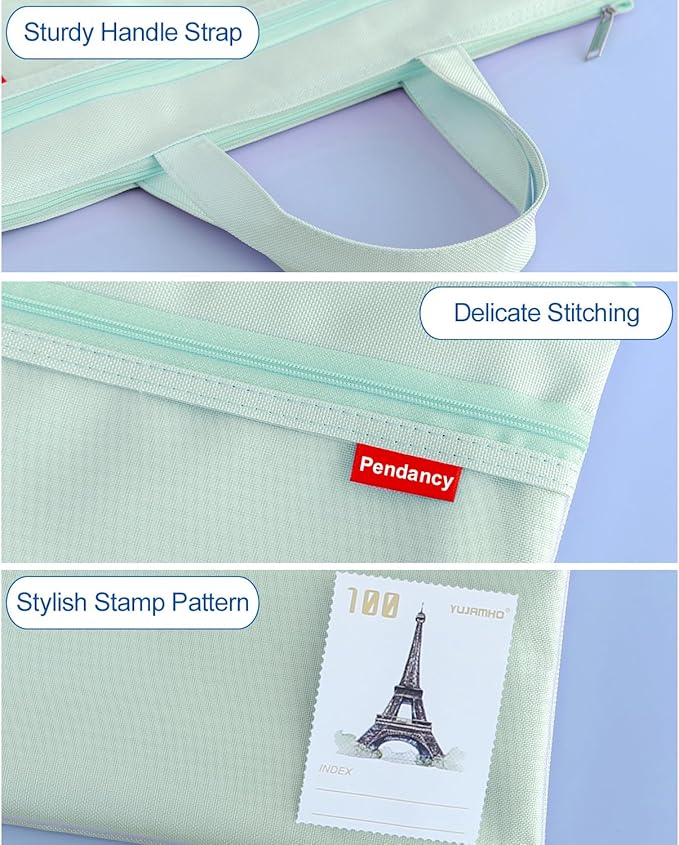 Pendancy Mesh Zipper Pouch 11x13.7 in, Large Double Pocket Waterproof File Bag - Image 5